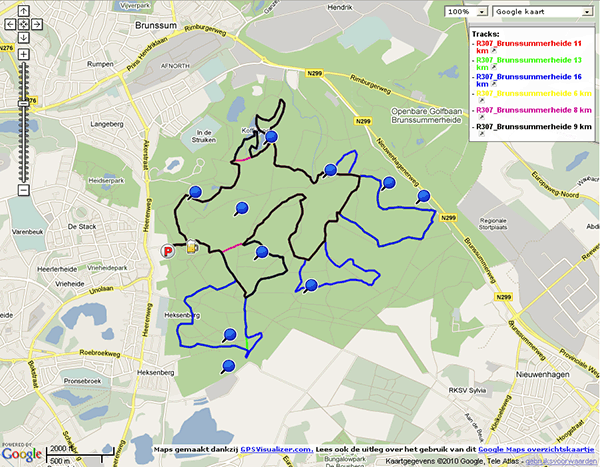 Google Maps kaartje van www.gpswalking.nl